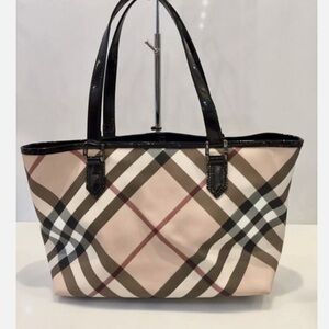 Burberry Tote Bag - Black, Brown, and Cream
